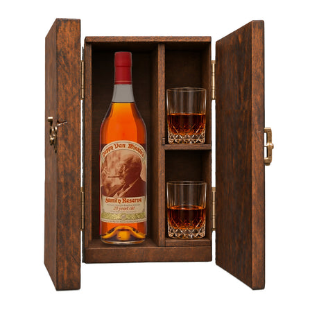 Pappy Van Winkle Family Reserve 20 Year Gift Set with Wooden Box & 2 Crystal Glasses – 750ml