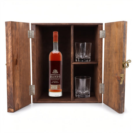 Thomas H. Handy Gift Set with Wooden Box & 2 Crystal Glasses – 750ml