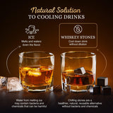 Whiskey Stones Gift Set - 8 Granite Chilling Rocks with Wooden Tray - alternate view 3