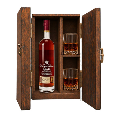William Larue Weller Gift Set with Wooden Box & 2 Crystal Glasses – 750ml
