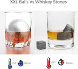 XXL Whiskey Chilling Balls - Set of 2 Stainless Steel Spheres with Freezer Tray (55mm) - alternate view 2