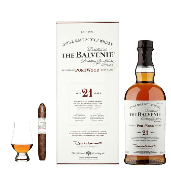 The Balvenie 21 Port Wood gift set