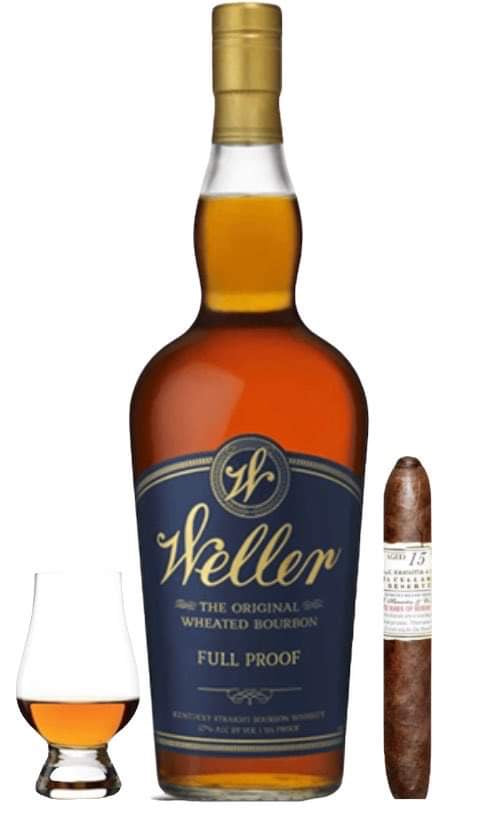 W.L. Weller Full Proof Bourbon Cigar & Glencairn Gift Set Bundle