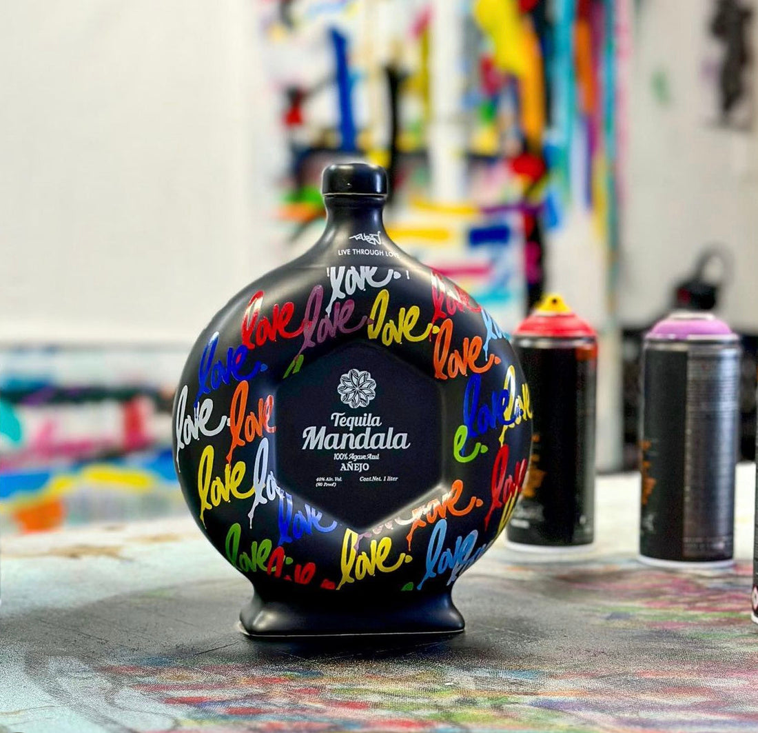Mándala Añejo Tequila “LOVE” Limited Edition Bottle by Ruben Rojas 1L